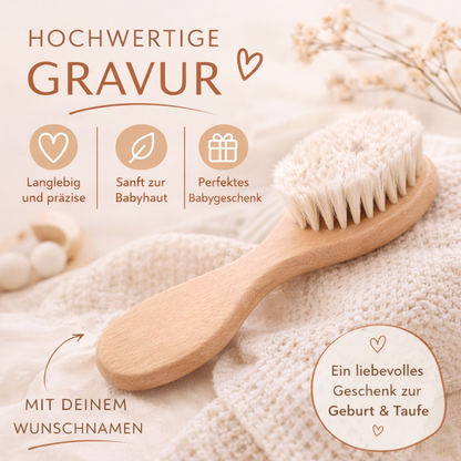 Geschenk zur Geburt personalisierte Babybürste Boho Stil