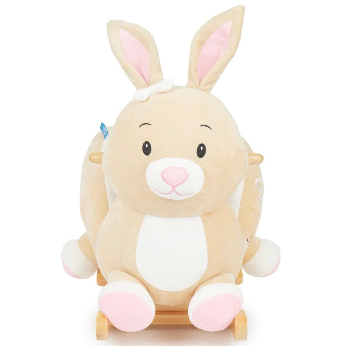 Hochwertiger Schaukelhase für Kinder mit weichem Stoff und Namen personalisiert
