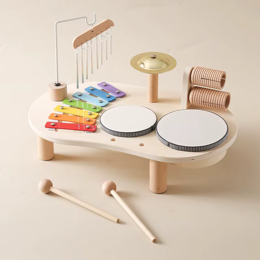 Holz-Musikinstrument für Kinder – Trommel & Klangspiel im Set