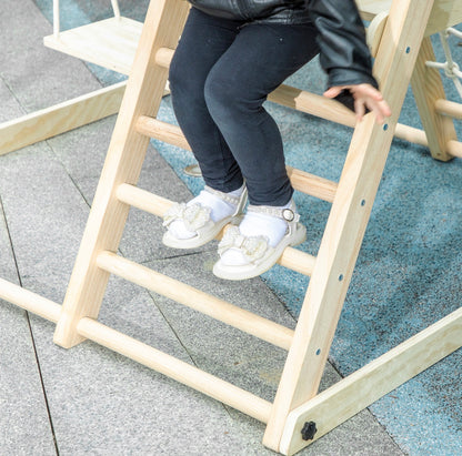 Hochwertiges Holz Kletterspielzeug für Kinder mit Rutsche und Schaukel für Zuhause