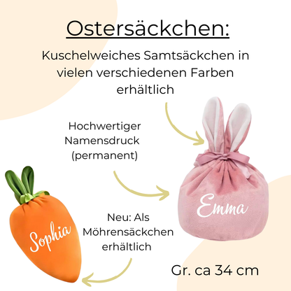 Ostersäckchen mit Name | aus Samt | verschiedene Farben