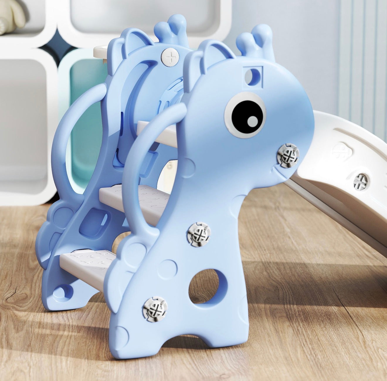 Indoor Kinderrutsche blau für Kleinkinder im Spielbereich