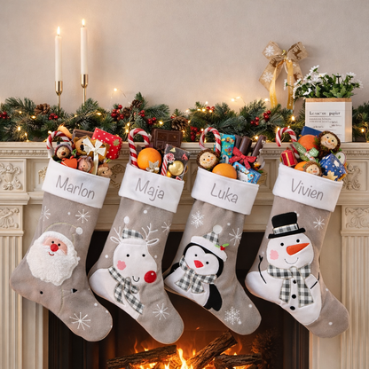 Persönliche Kamindekoration Weihnachten für die Familie - Nikolausgeschenk für Kinder zum selbst befüllen 