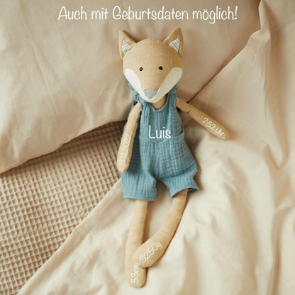 Kuscheltier Fuchs personalisiert mit Name - einzigartigliebe