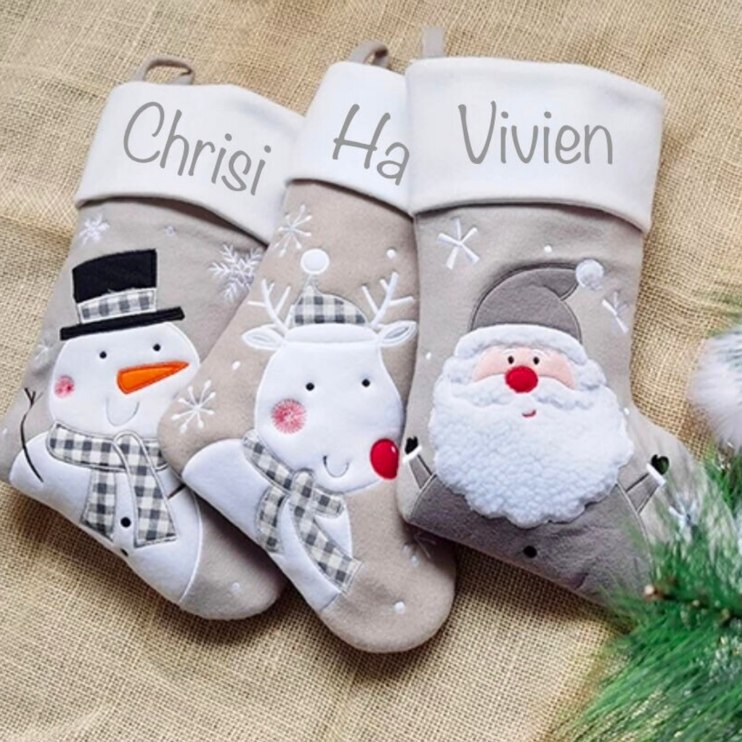 Personalisierter Nikolausstiefel mit Name / Weihnachtsstrumpf / Kamin Deko - einzigartigliebe