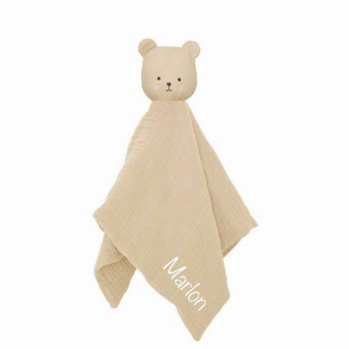 Personalisiertes Schmusetuch mit Name | Rassel mit Name Teddy oder als Set erhältlich - einzigartigliebe