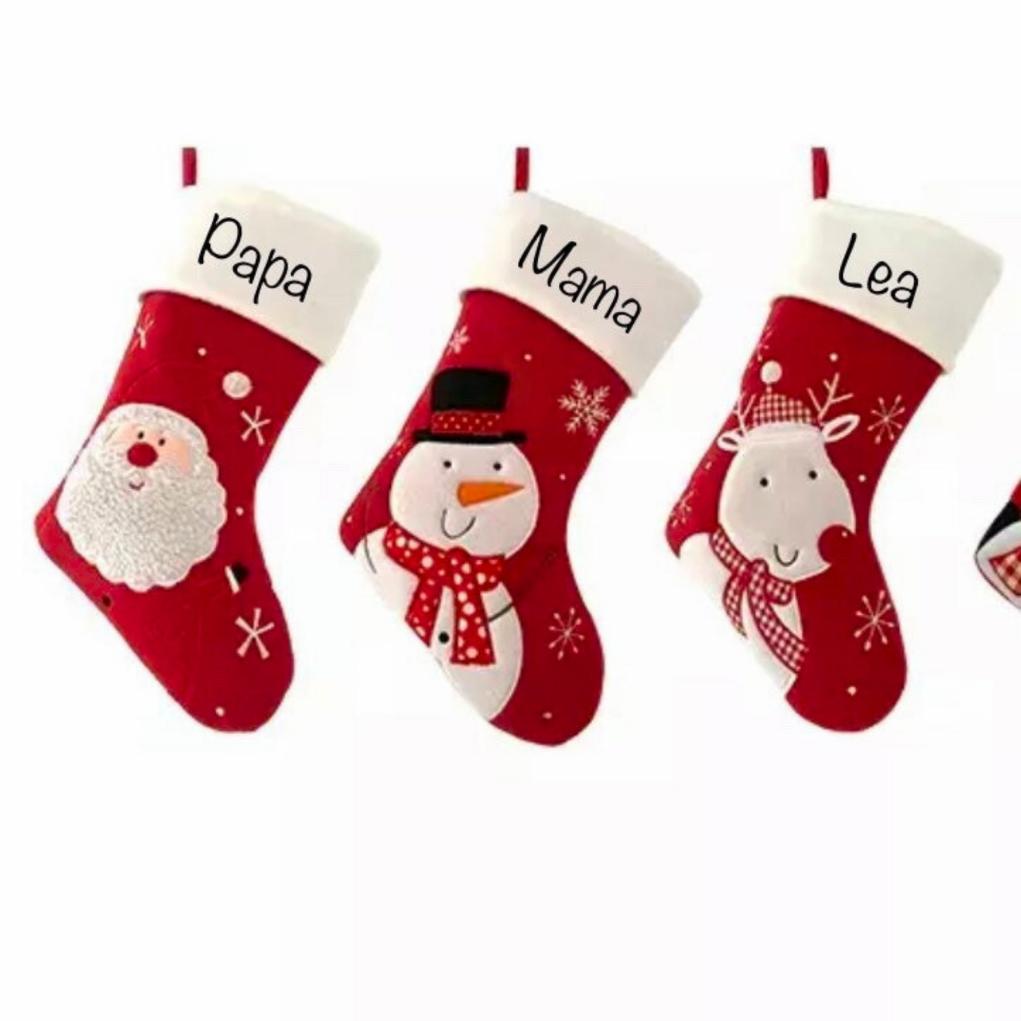 Personalisierter Weihnachtsstrumpf mit Name / Nikolausstrumpf / Kamin Deko - einzigartigliebe