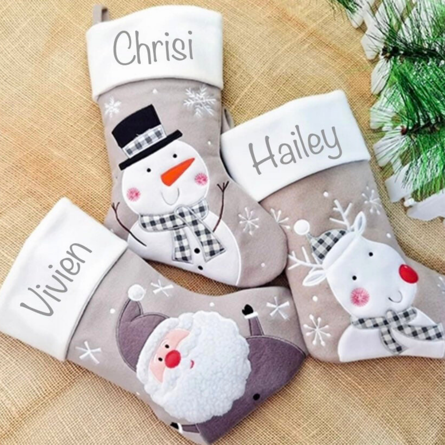 Personalisierter Nikolausstiefel mit Name / Weihnachtsstrumpf / Kamin Deko - einzigartigliebe