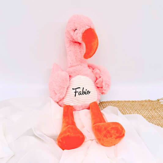 Kuscheltier Flamingo Personalisiert mit Namen - einzigartigliebe