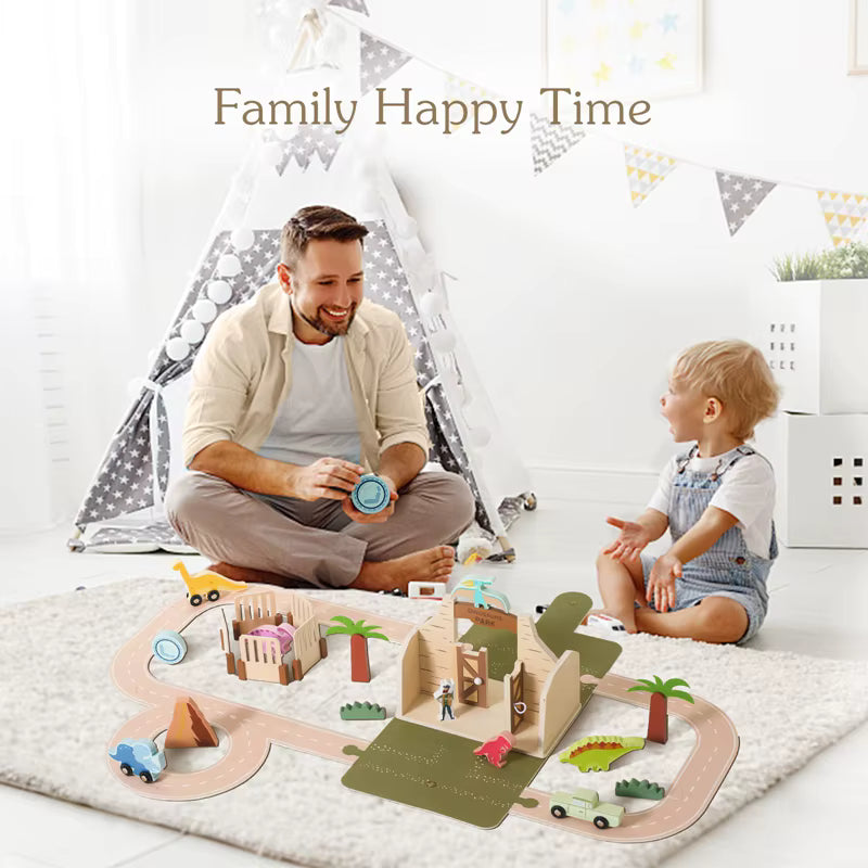 Kind spielt mit Dinosaurierkoffer – nachhaltiges Geschenk für kleine Dino-Fans