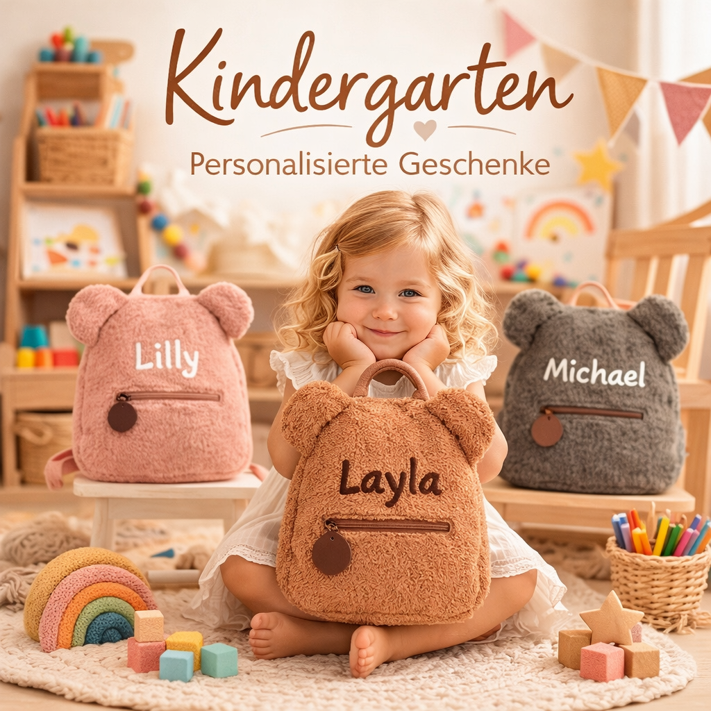 Kindergarten Kind Rucksack für Kleinkinder, Rucksack mit gesticktem Namen für Kinder 