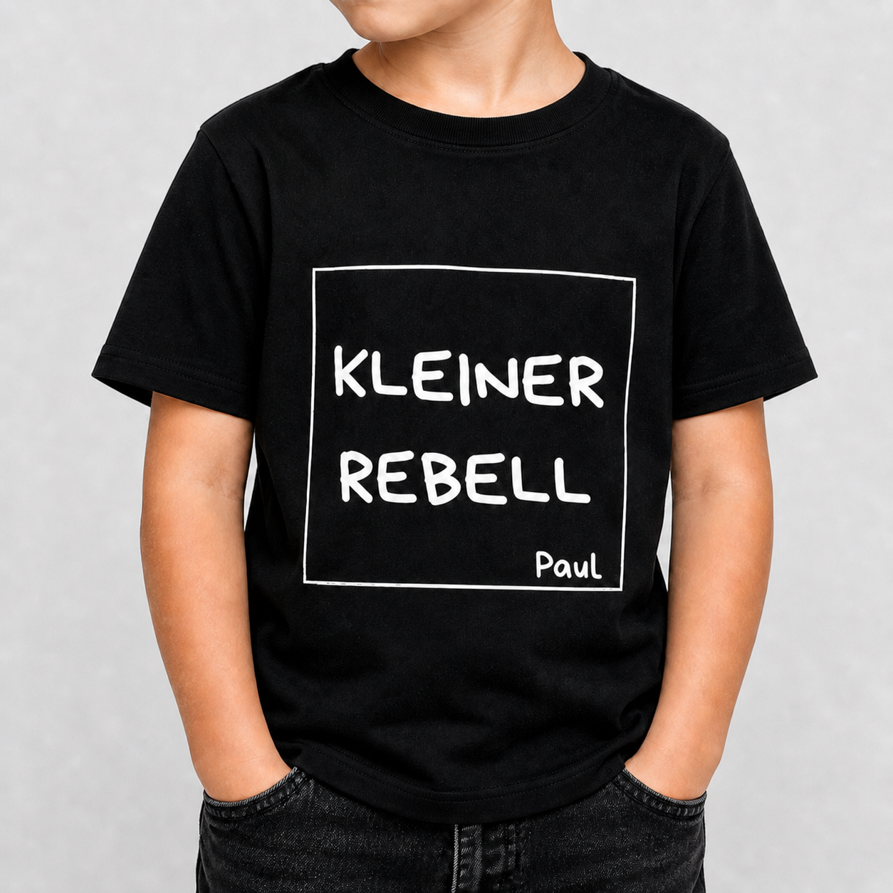 Personalisiertes Kinder T-Shirt Kleiner Rebell mit Name Geschenke für coole Jungs