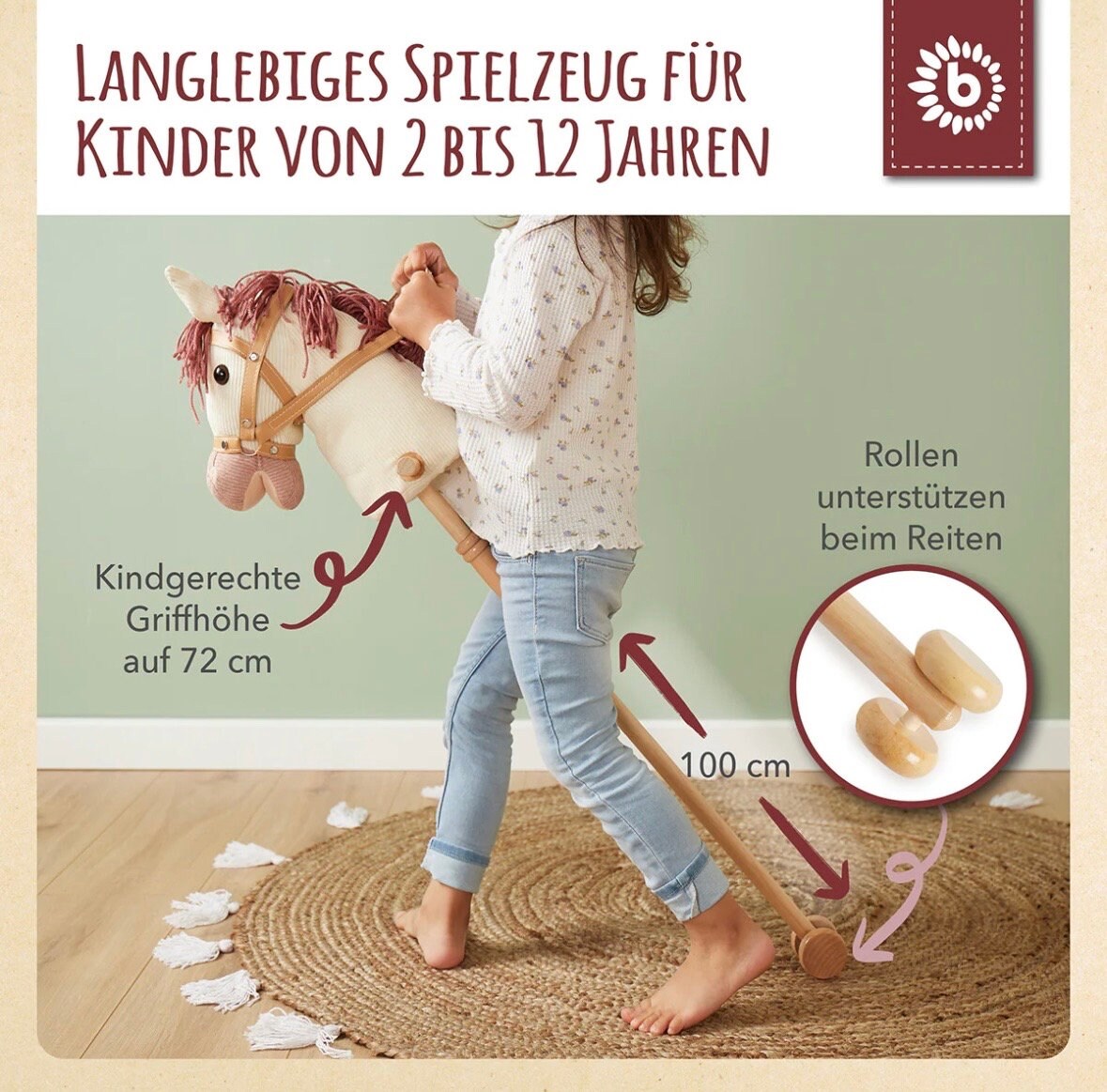 Kinderspielzeug Pferd indoor und Outdoor, Sommer Spielzeug Hobby Horse