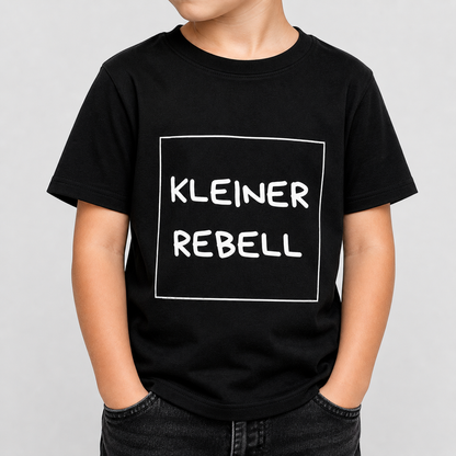 Kleiner Rebell Kinder T-Shirt schwarz – cooles Statement Shirt für Jungen und Mädchen aus weicher Baumwolle