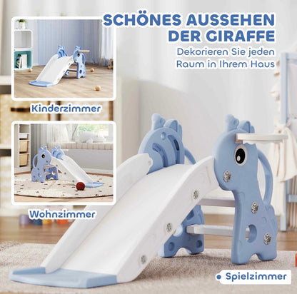 Blaue Kleinkind-Rutsche für drinnen im stilvollen Spielzimmer