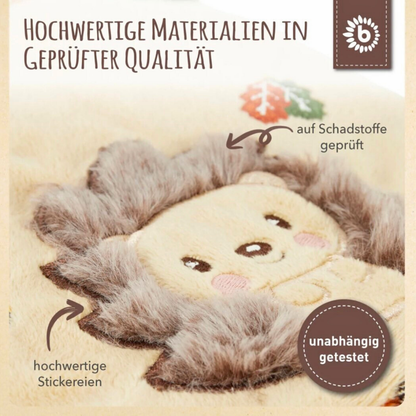 Kuschelig weiches Knistertuch für Babys mit verschiedenen Stoffstrukturen und Knisterfolie