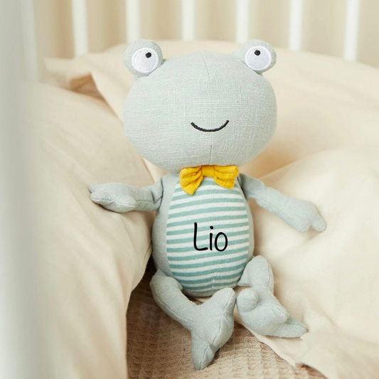 Kuscheltier Frosch personalisiert mit Name - einzigartigliebe