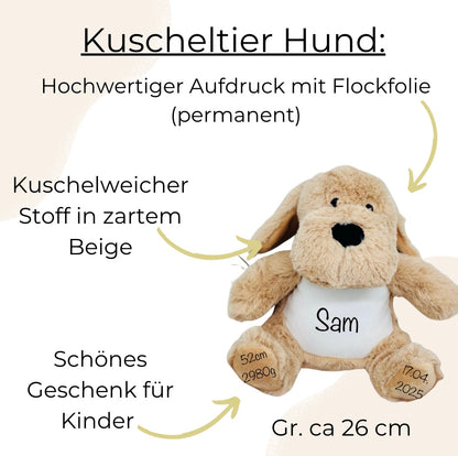 Kuscheliger Hund mit Flockfolie bedruckt 