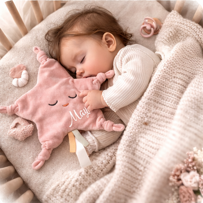 Mädchengeschenk zur Geburt - BABYGESCHENKe zur Geburt persönlich rosa Stern Tuch 
