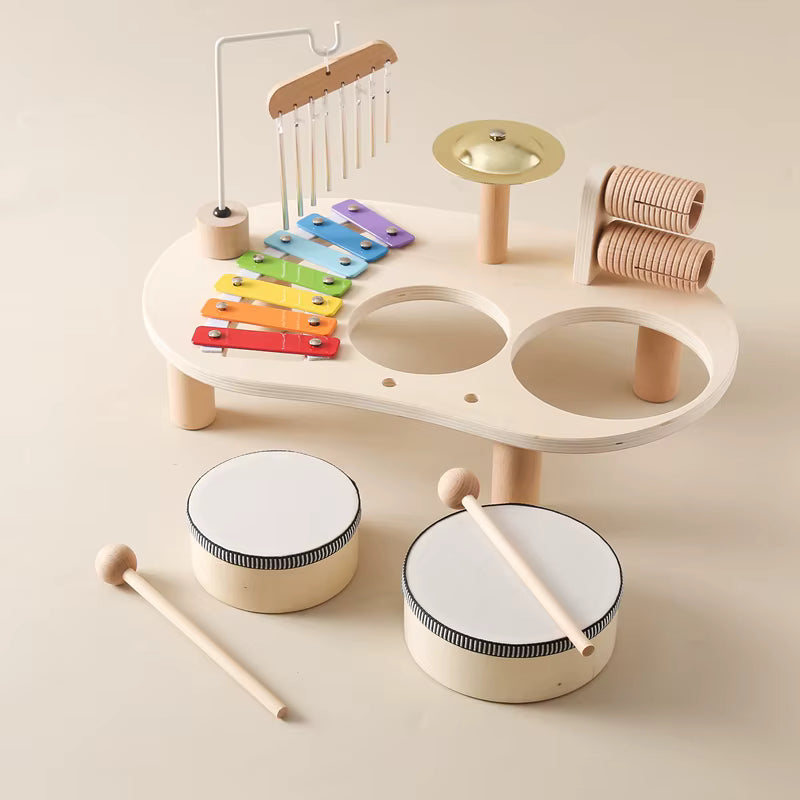 Musikalisches Spielzeug aus Holz – Klangspiel & Trommel für Kinder ab 1 Jahr