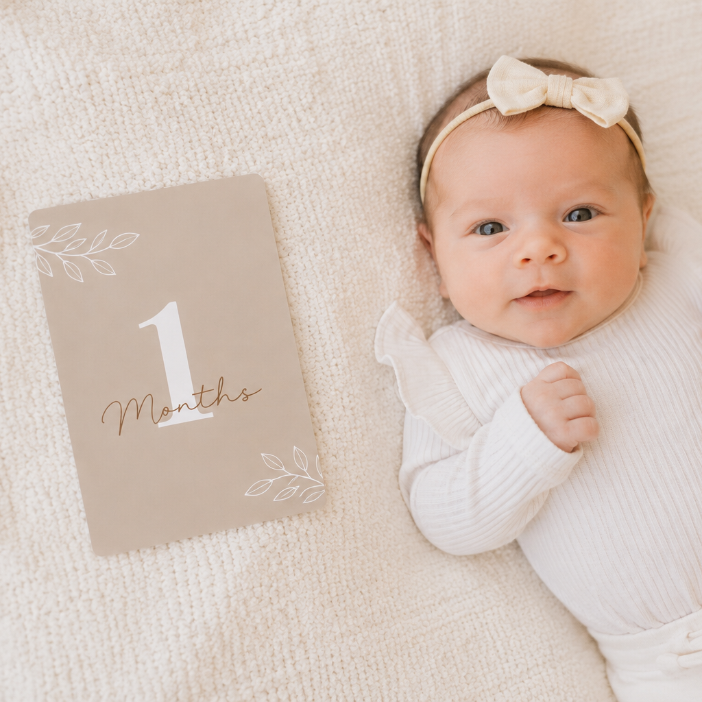 Baby Meilensteinkarten für monatliche Erinnerungsfotos im ersten Lebensjahr