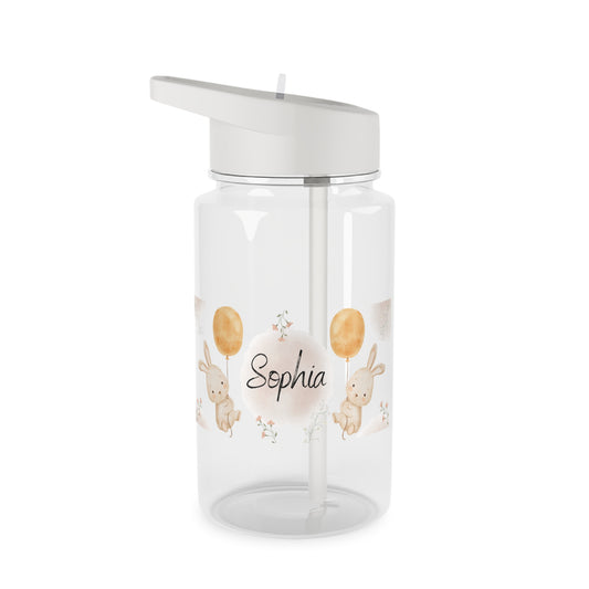 Personalisierte Kinder-Trinkflasche mit Hasenmotiv und Namensaufdruck – ideales Geschenk für Kita oder Schule