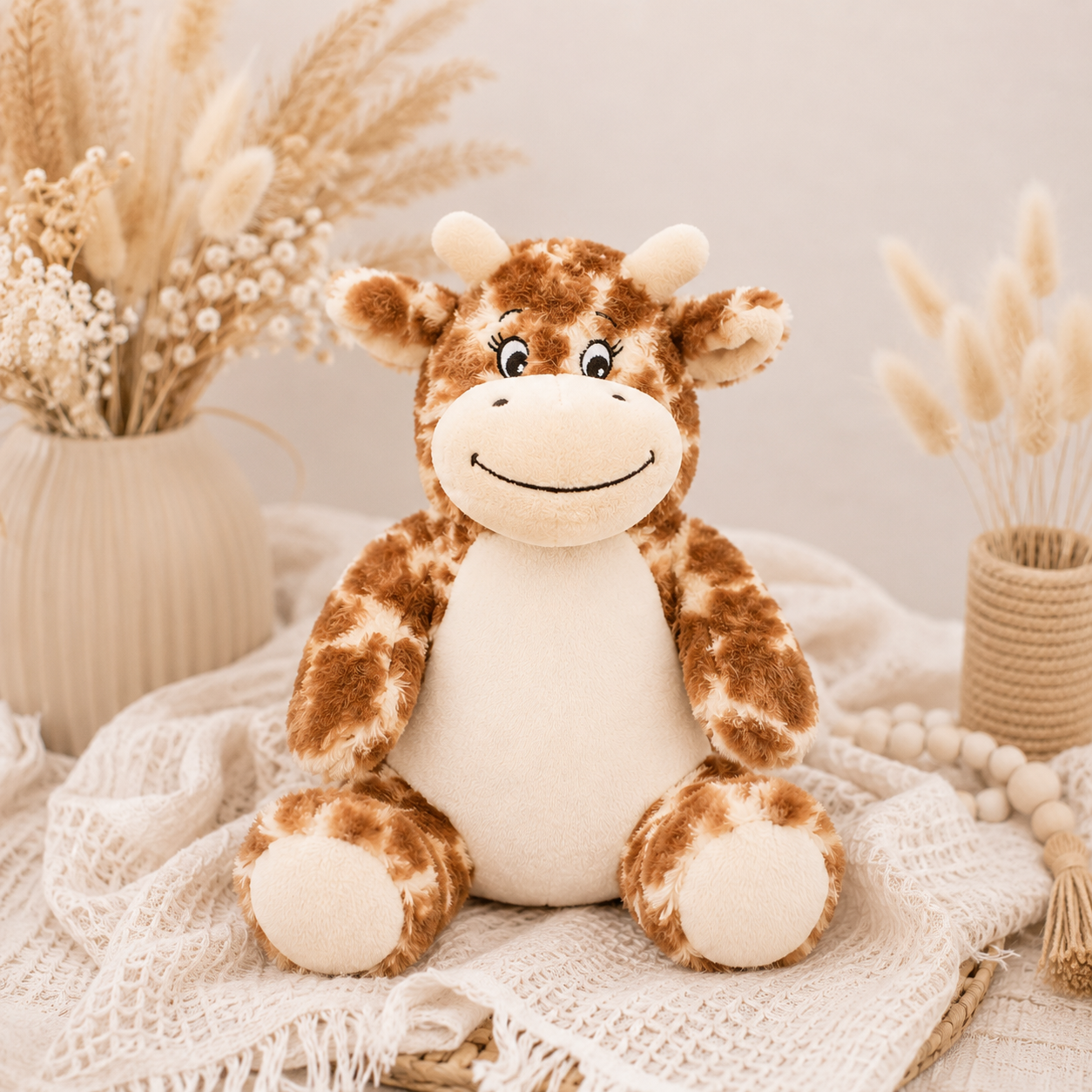 Personalisierte Giraffe mit Wunschname – liebevolles Kuscheltier als Geschenk zur Geburt
