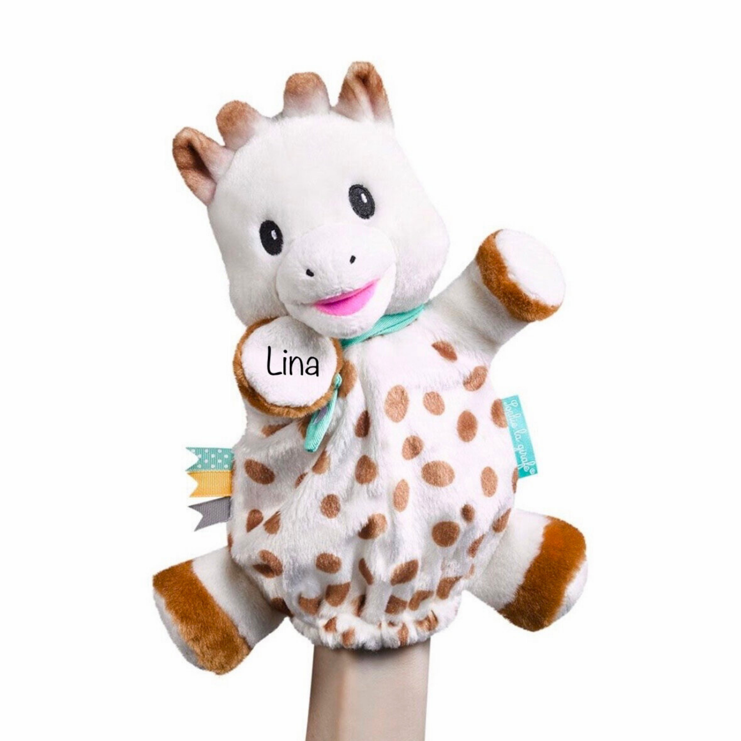 Handpuppe mit Name / Sophie la Girafe Babygeschenk personalisiert