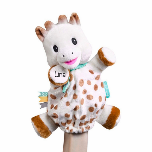 Handpuppe mit Name / Sophie la Girafe Babygeschenk personalisiert