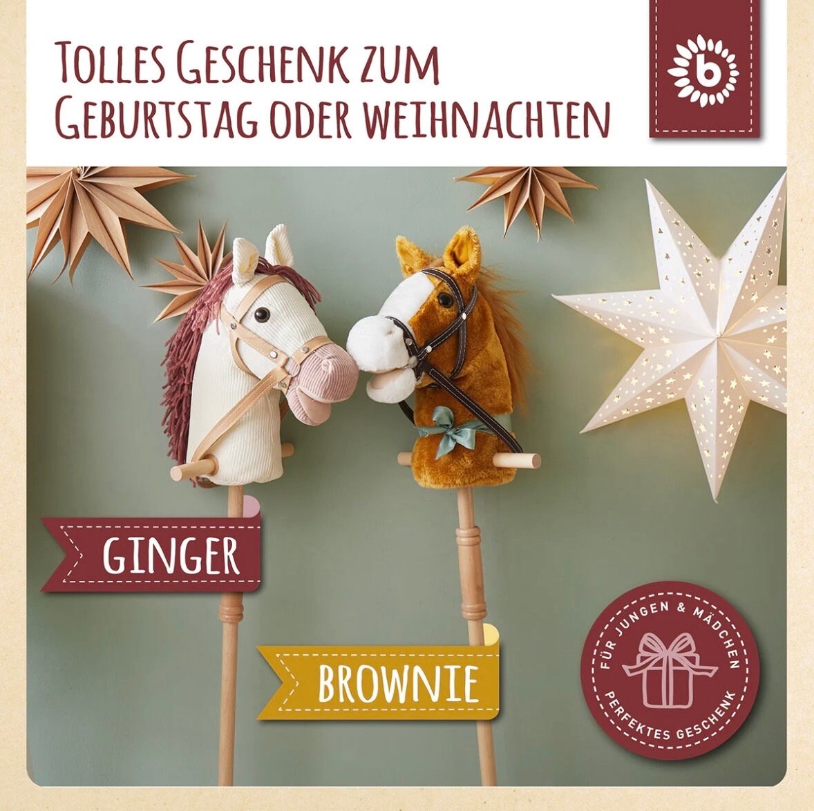 Steckenpferd Ginger von Bieco / personalisiertes Hobby Horse Kids Spielzeug 