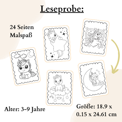 Einhorn Malbuch für Kinder ab 3 Jahren - einzigartigliebe