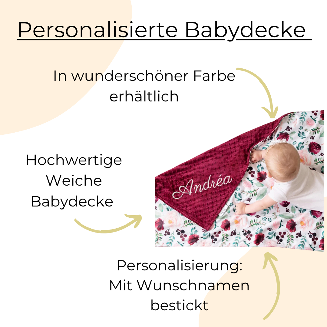 Personalisierte Babydecke / gestickter Name