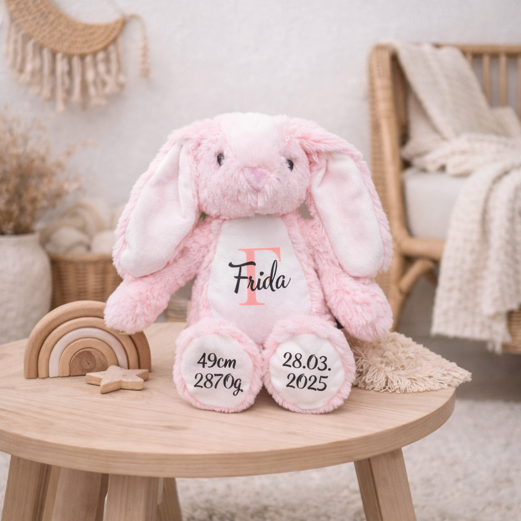 Mädchengeschenk zur Geburt mit Name und Geburtsdaten als Geschenk zur Taufe oder Geburt 