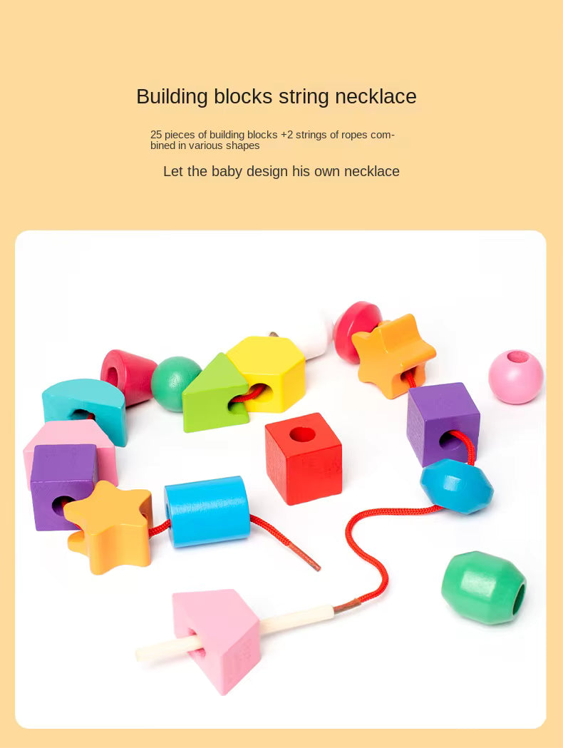 Montessori wooden stacking game – educational toy for ages 2 and up | Adding colors and shapes