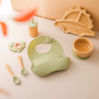 Personalisierter Babyteller mit Saugnapf/Dino Kinderteller