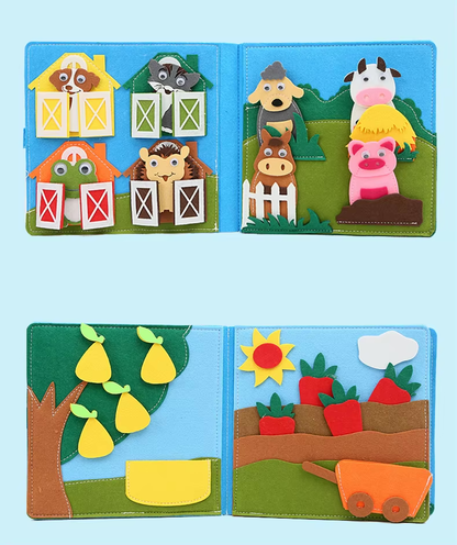 Filzbuch Kinder 1 Jahr Bauernhof / Aktivitätsbuch / Quietbook - einzigartigliebe