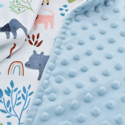 Personalized baby blanket / embroidered name light blue