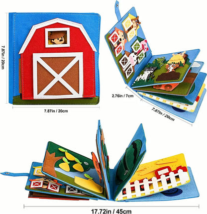 Filzbuch Kinder 1 Jahr Bauernhof / Aktivitätsbuch / Quietbook - einzigartigliebe