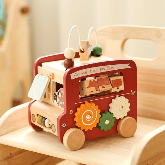 Wooden toy car motor skills cube / gift boy