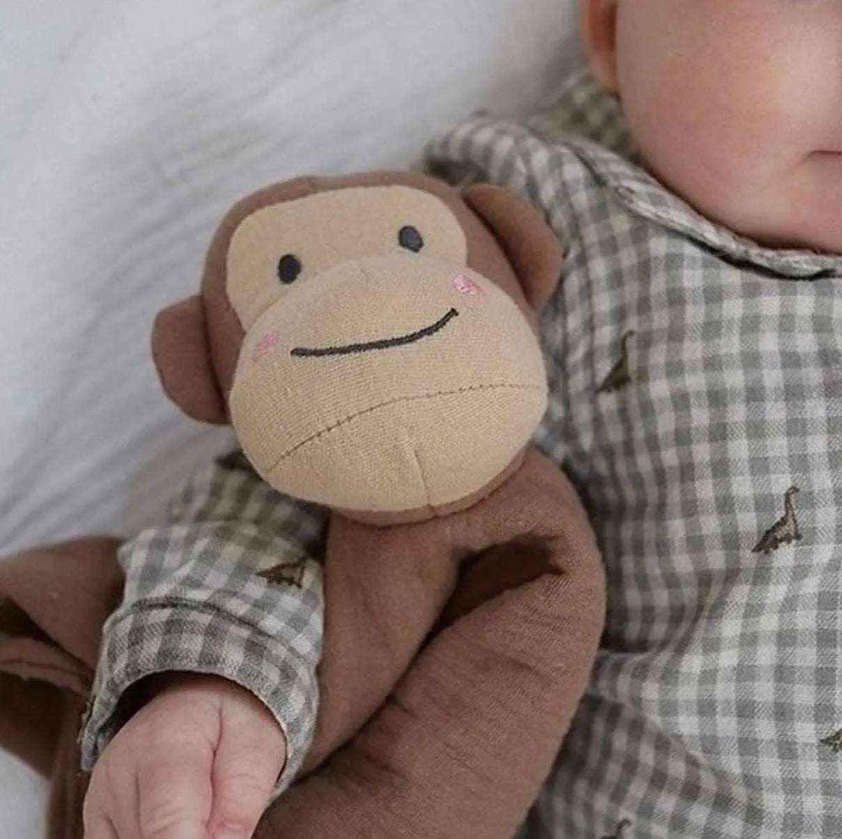 Schmusetuch Affe personalisiert mit Name als Geschenk zur Geburt
