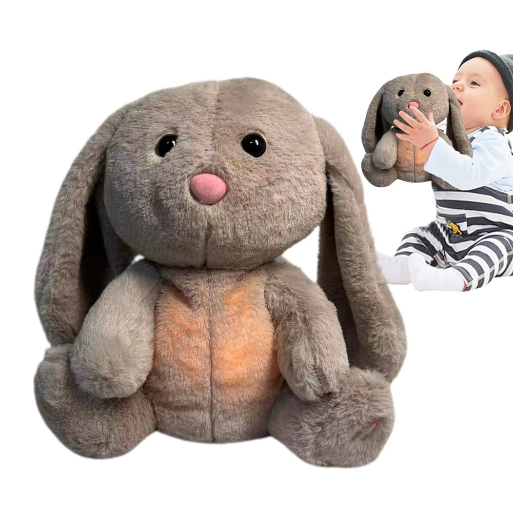 Sensorisches Plüschtier Hase für Babys – beruhigende Atemgeräusche und Lichtfunktion