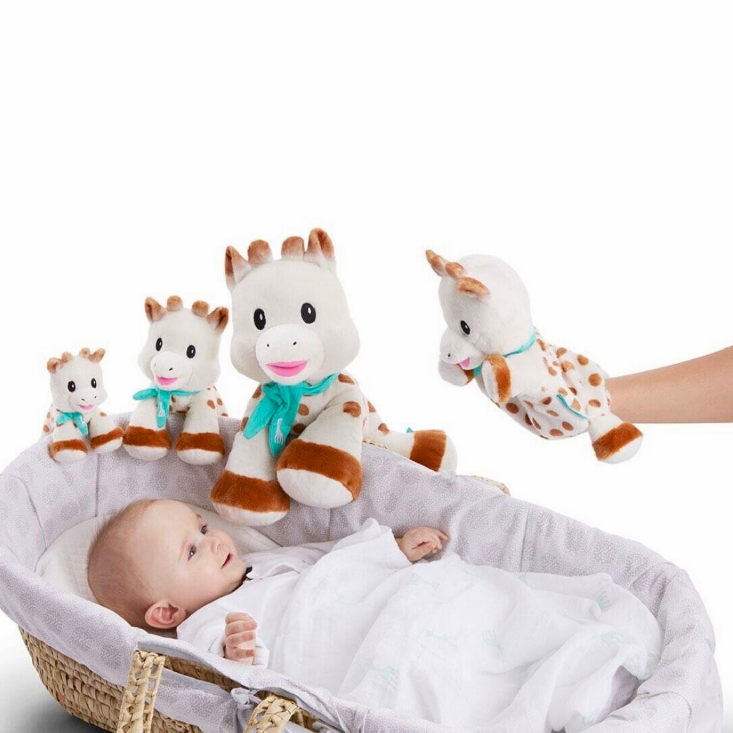 Personalisiertes Schmusetuch Baby / Handpuppe mit Name / Sophie la Girafe Geschenk zur Geburt