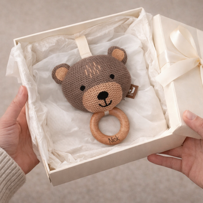 Personalisierte Spieluhr Teddy mit Name graviert - Geschenk zur Geburt oder Taufe ein persönliches Geschenk
