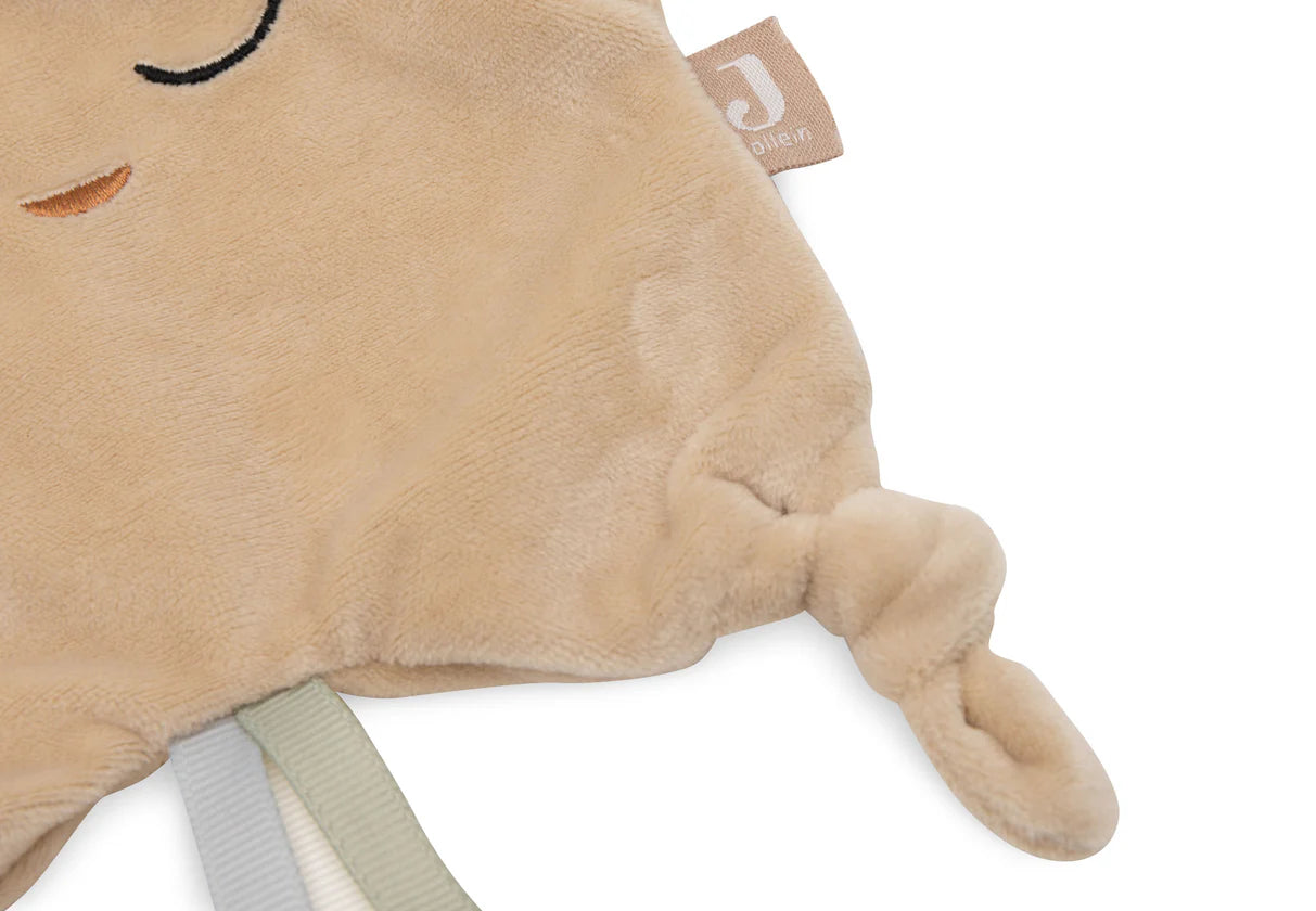 Sternförmiges Schmusetuch beige mit Namensaufdruck – Jollein Babygeschenk mit Herz