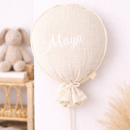 Stoffballons mit Namen als Geschenk zur Geburt oder Taufe für Babys