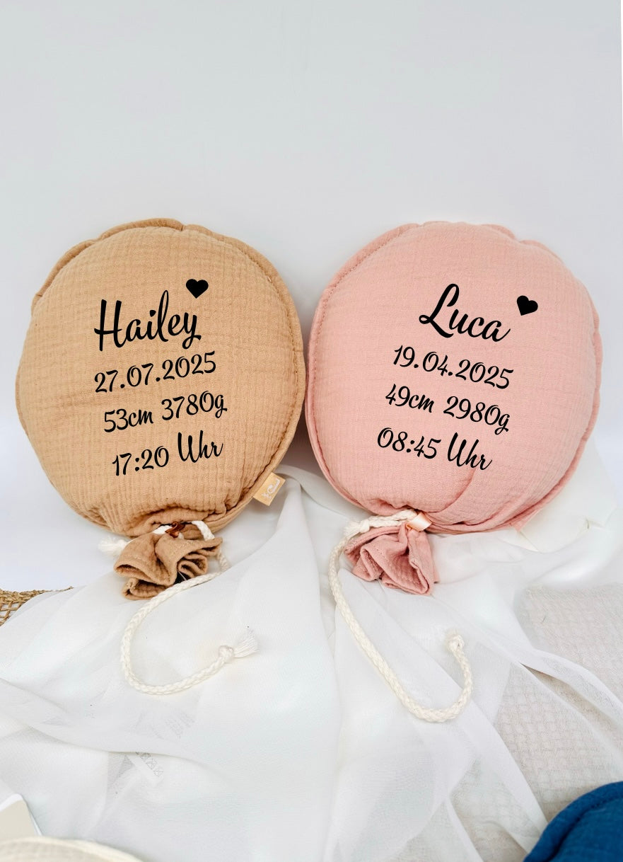 Stoffballons in verschiedenen Farben – personalisierte Wanddekoration für Mädchen und Jungen