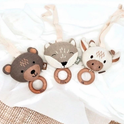 Personalisierte Spieluhr mit Name | Teddy Giraffe Fuchs Babygeschenk mit Musik - einzigartigliebe