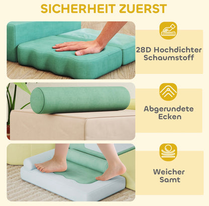 Weiches Bällebad mit Pastellfarben für Babys und Kleinkinder im Wohnraum