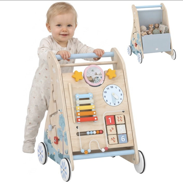 AIYAPLAY Babywalker mit rückseitigem Stauraum für Spielzeug und Bücher