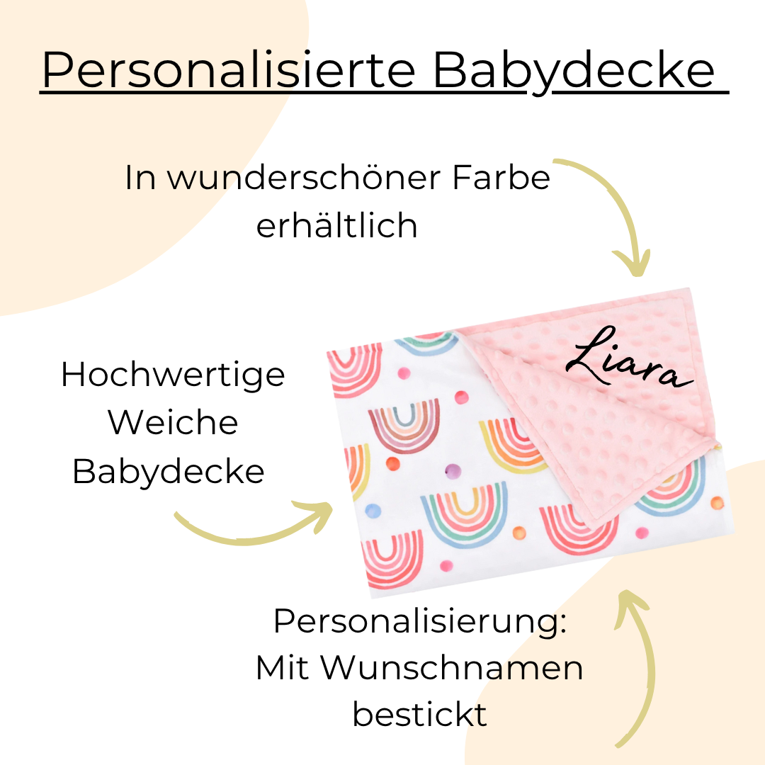 Personalisierte Babydecke / gestickter Name Rosa
